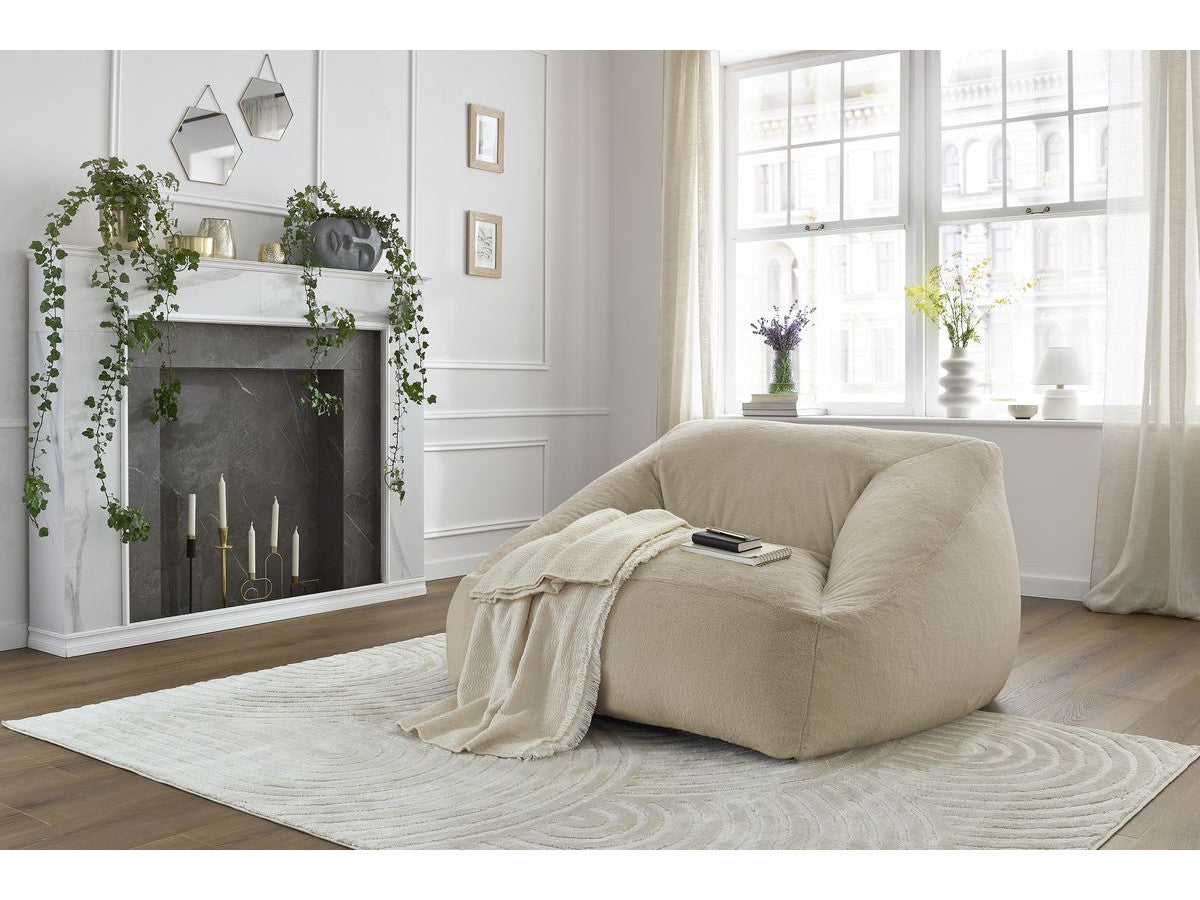 Pouf ultra moelleux LILIBET tissu imitation fourrure