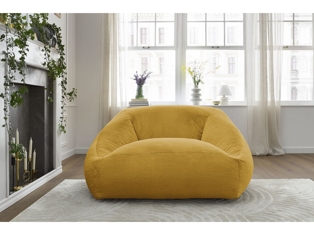 Pouf ultra moelleux LILIBET tissu imitation fourrure