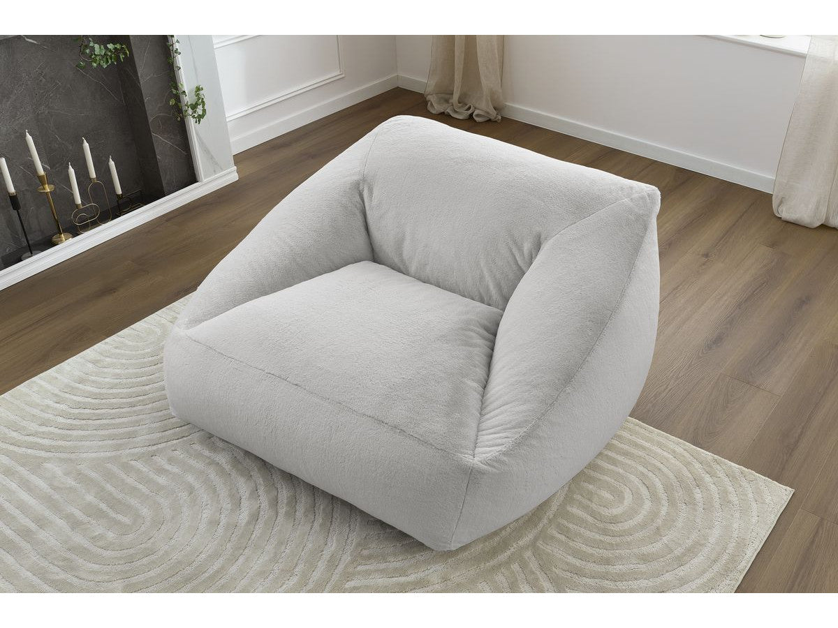 Pouf ultra moelleux LILIBET tissu imitation fourrure