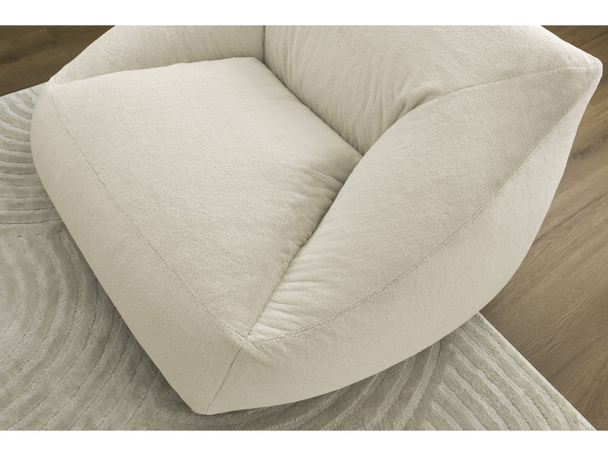 Pouf ultra moelleux LILIBET tissu imitation fourrure