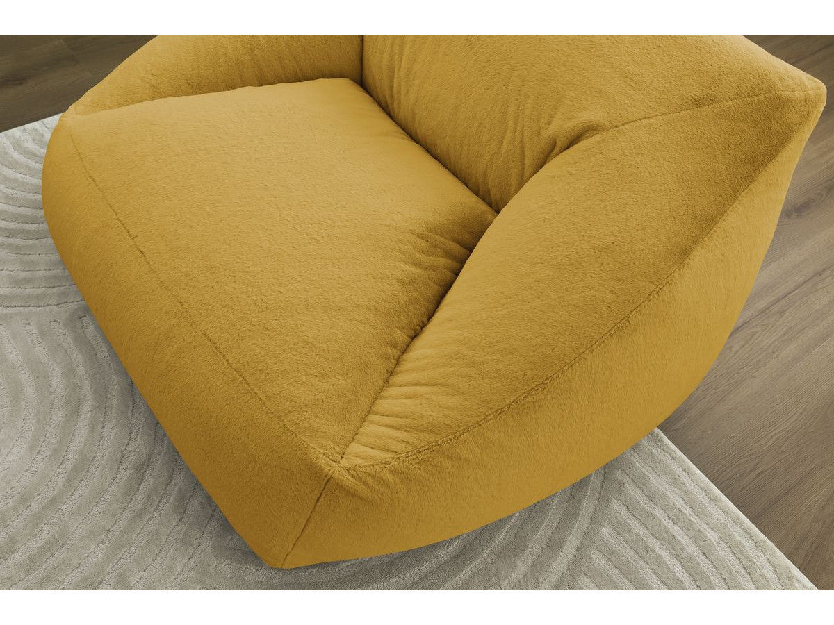 Pouf ultra moelleux LILIBET tissu imitation fourrure