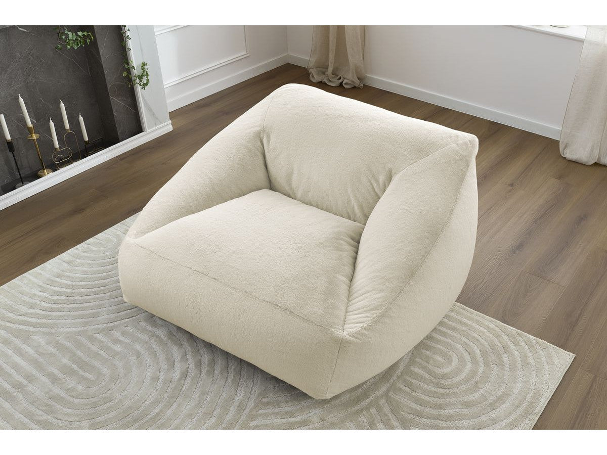 Pouf ultra moelleux LILIBET tissu imitation fourrure