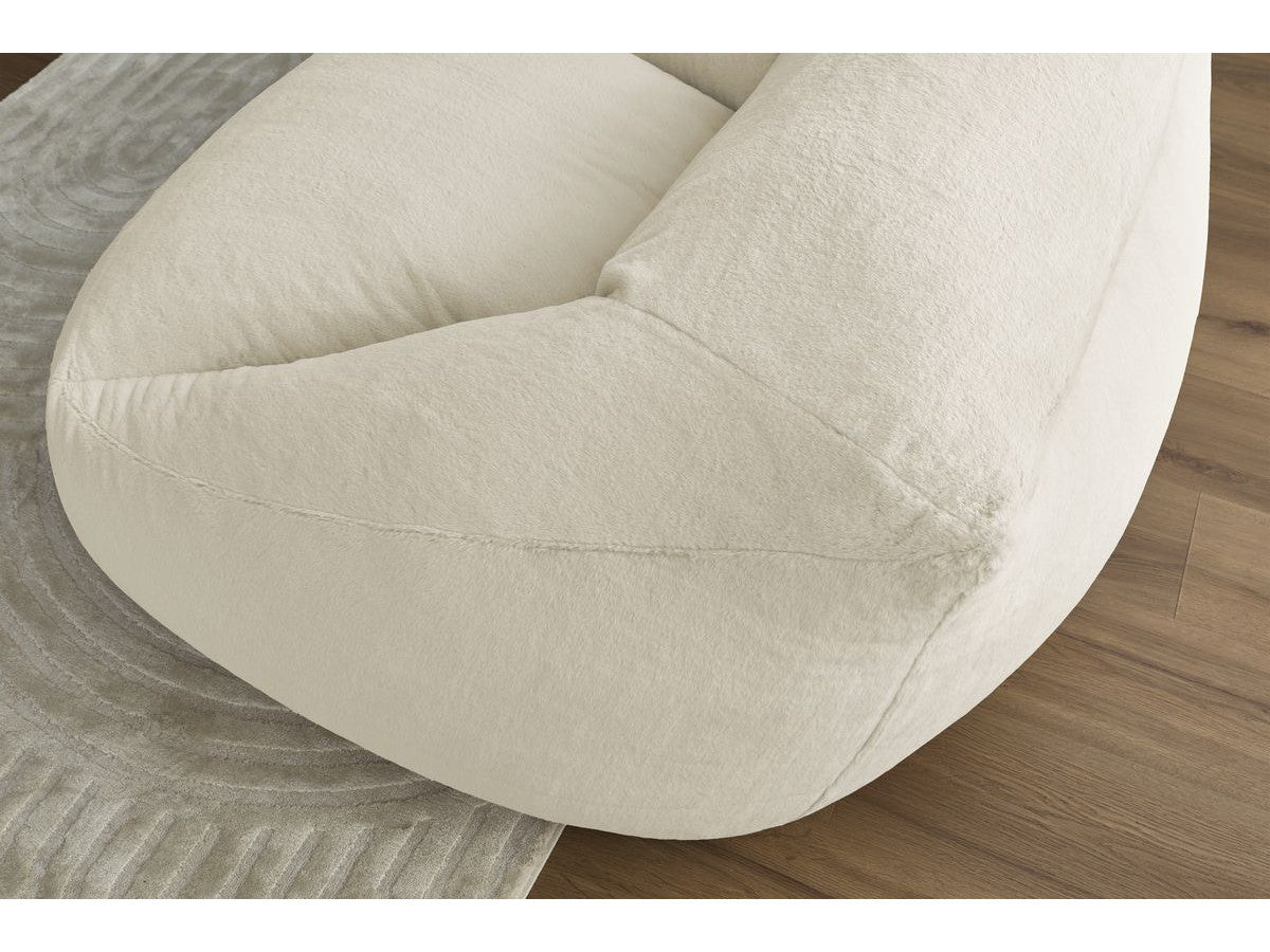 Pouf ultra moelleux LILIBET tissu imitation fourrure