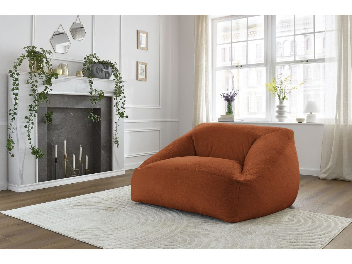 Pouf ultra moelleux LILIBET tissu imitation fourrure