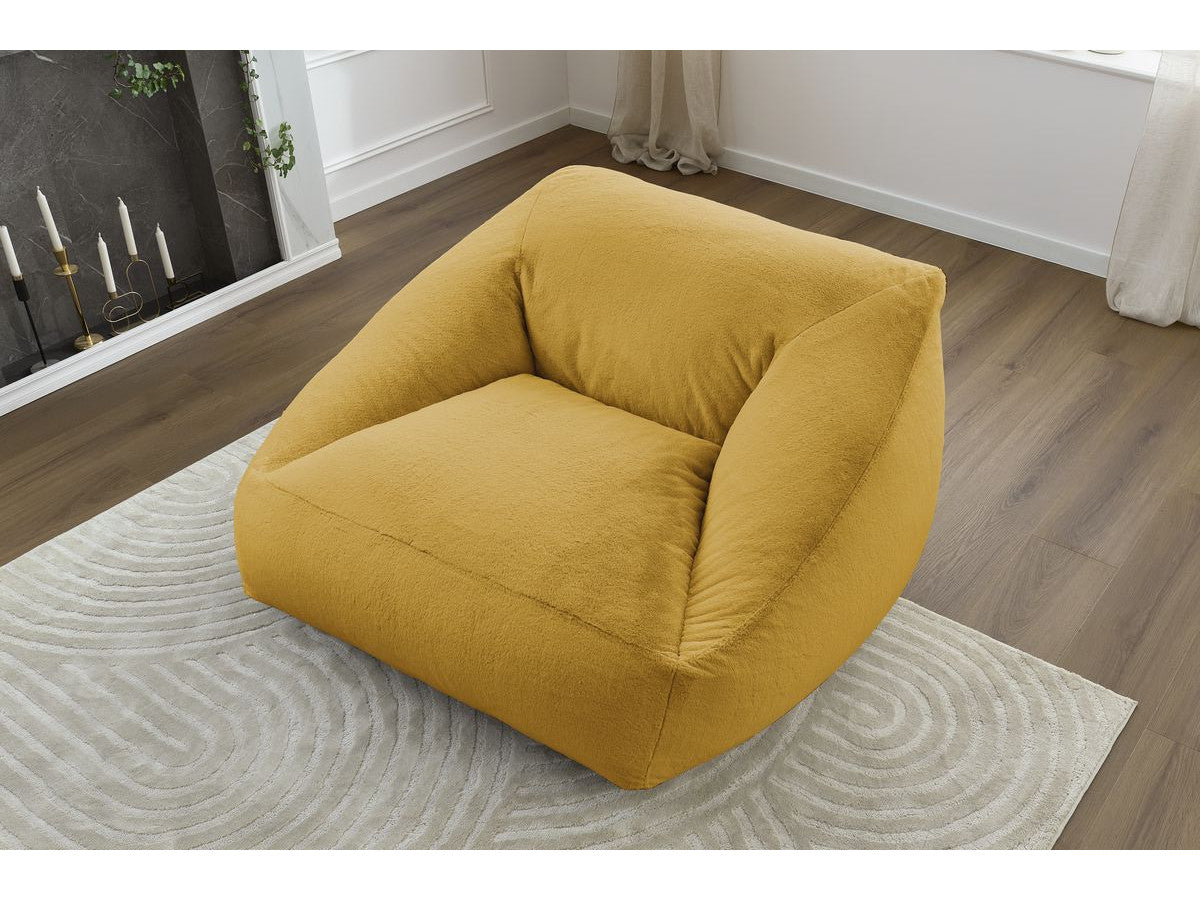 Pouf ultra moelleux LILIBET tissu imitation fourrure