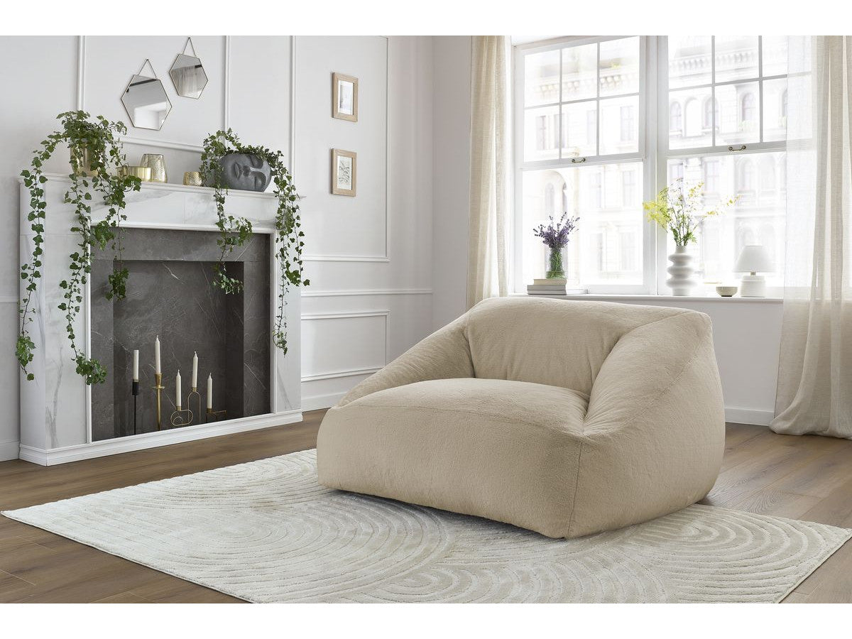 Pouf ultra moelleux LILIBET tissu imitation fourrure