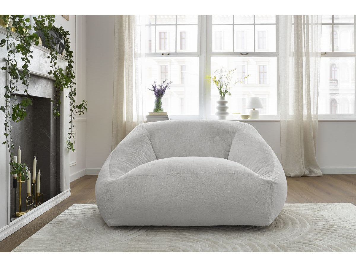 Pouf ultra moelleux LILIBET tissu imitation fourrure