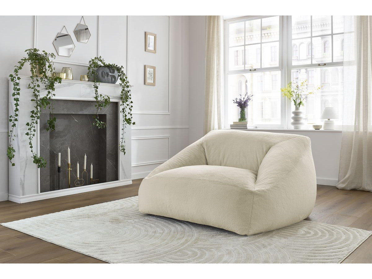Pouf ultra moelleux LILIBET tissu imitation fourrure