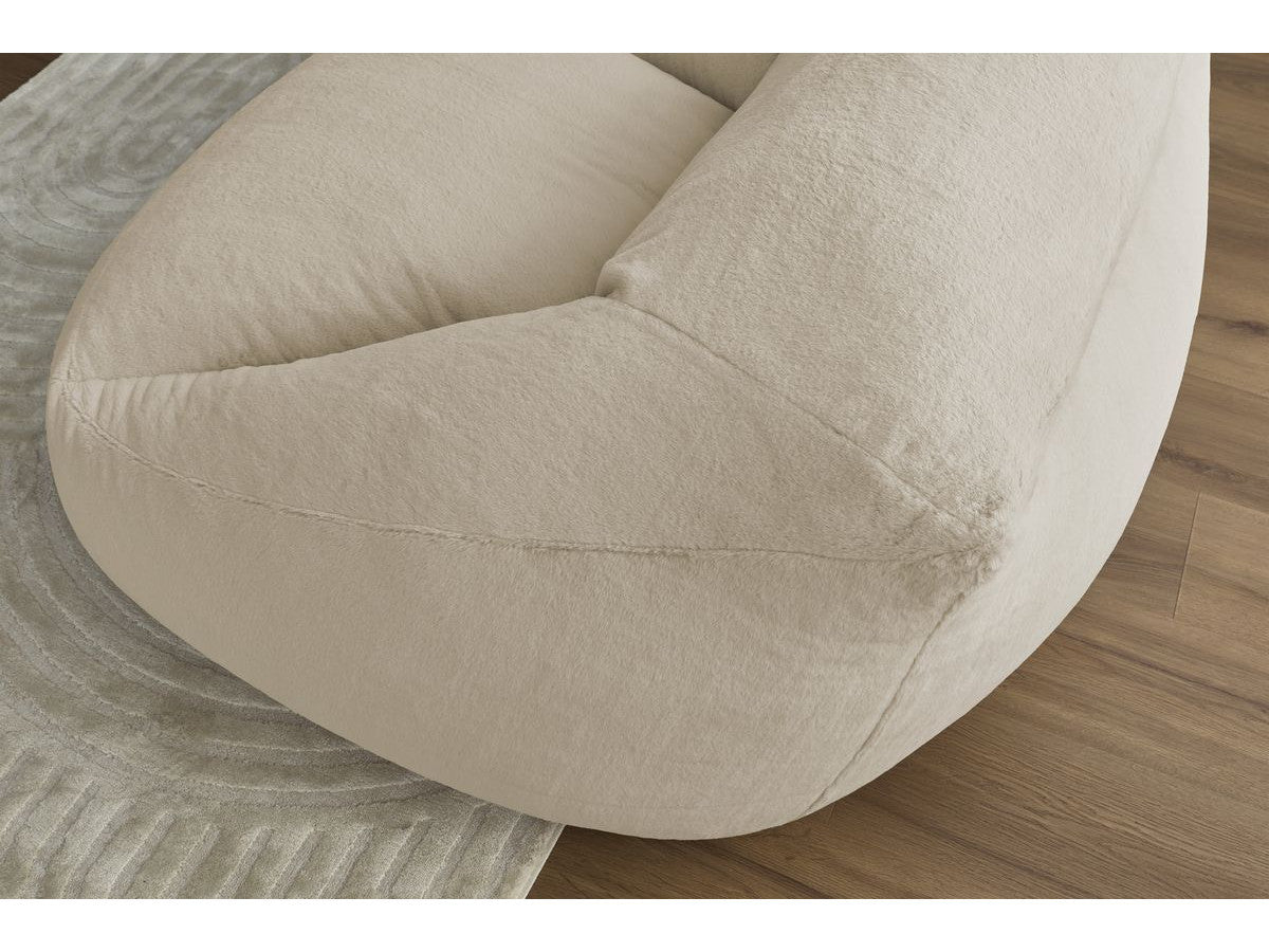 Pouf ultra moelleux LILIBET tissu imitation fourrure