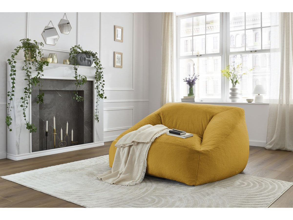 Pouf ultra moelleux LILIBET tissu imitation fourrure