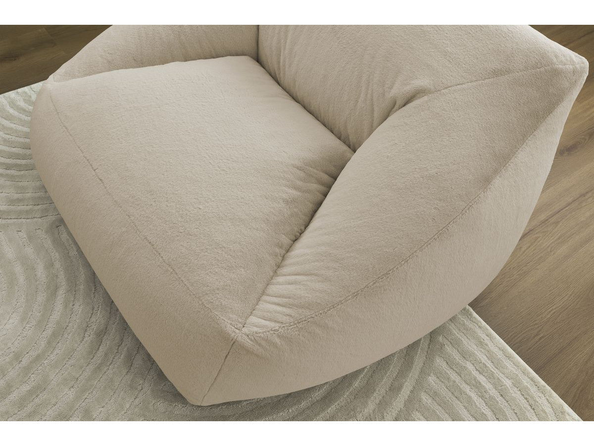 Pouf ultra moelleux LILIBET tissu imitation fourrure