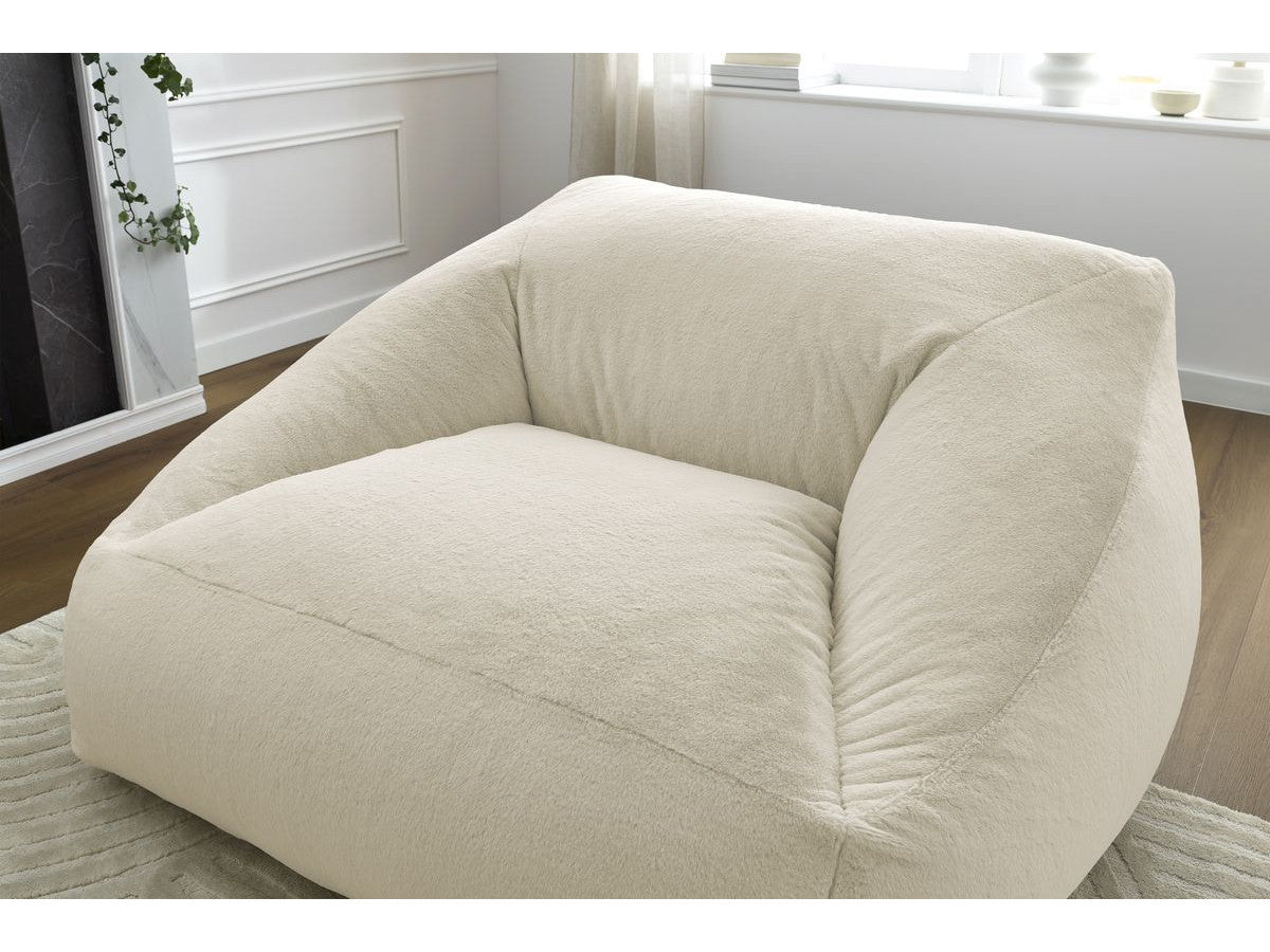Pouf ultra moelleux LILIBET tissu imitation fourrure