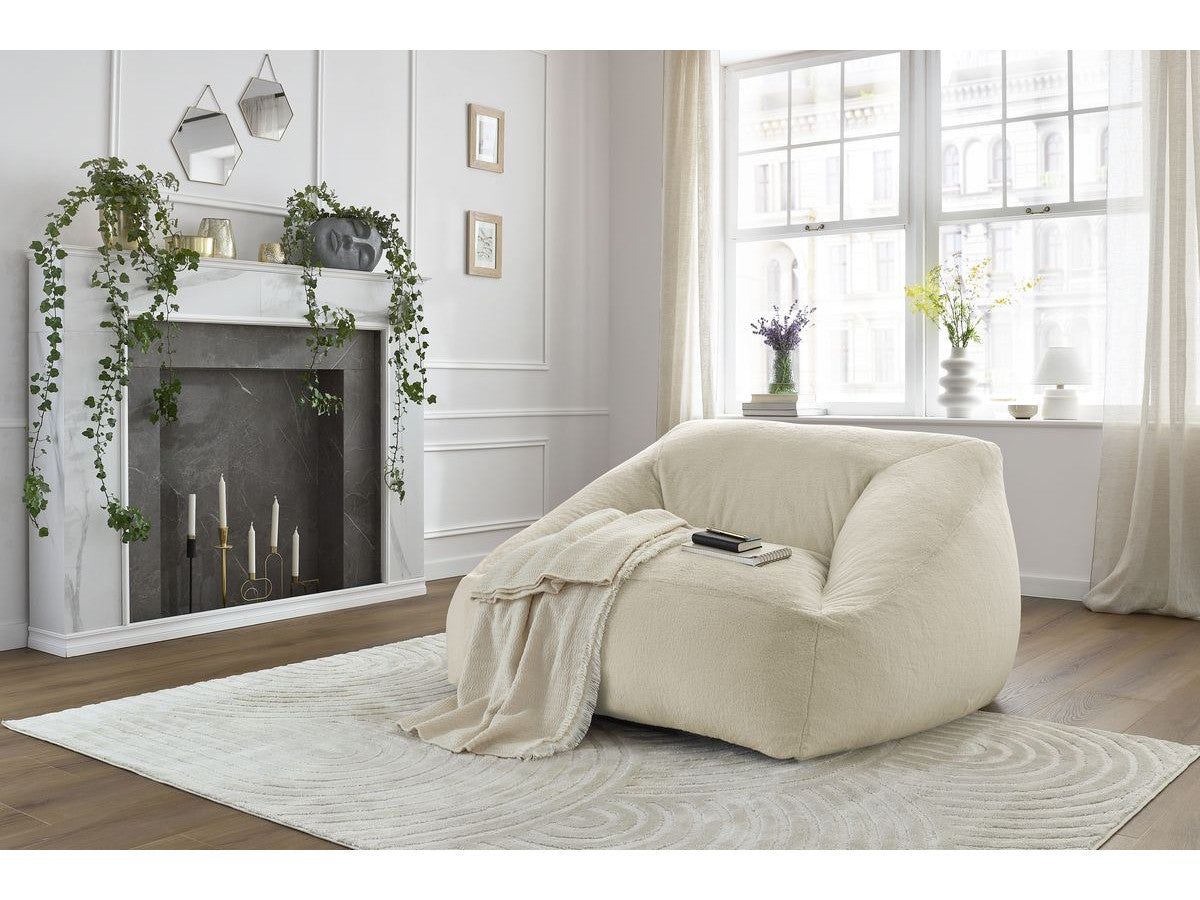 Pouf ultra moelleux LILIBET tissu imitation fourrure