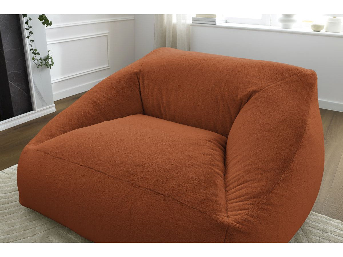 Pouf ultra moelleux LILIBET tissu imitation fourrure