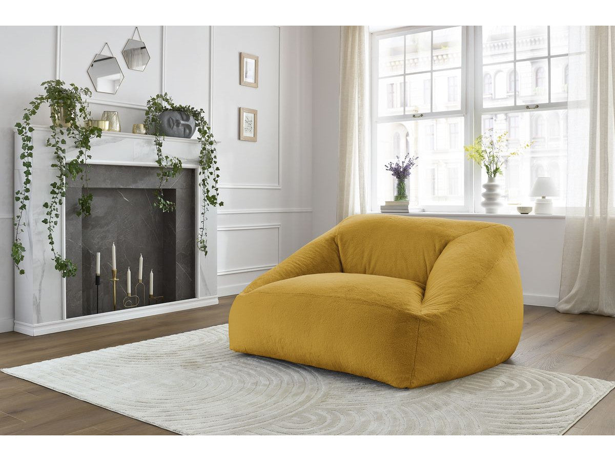 Pouf ultra moelleux LILIBET tissu imitation fourrure