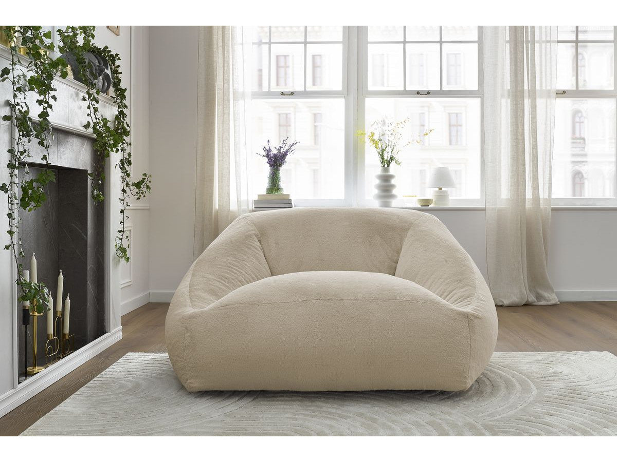 Pouf ultra moelleux LILIBET tissu imitation fourrure