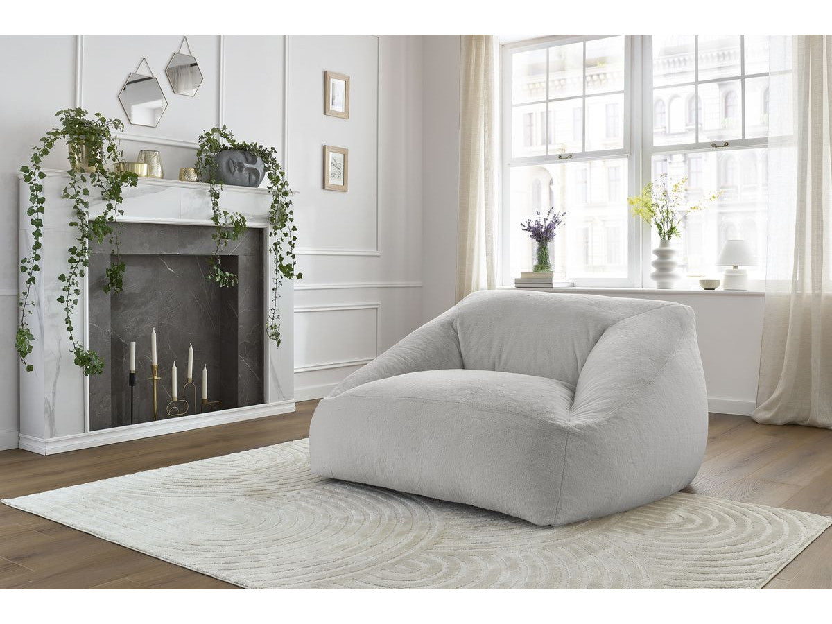 Pouf ultra moelleux LILIBET tissu imitation fourrure