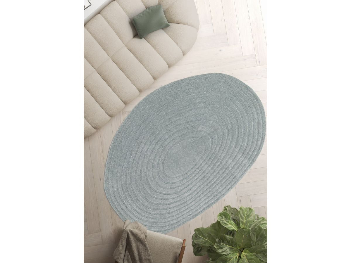 Tapis poils courts BRIAC motif géométrique - Bleu