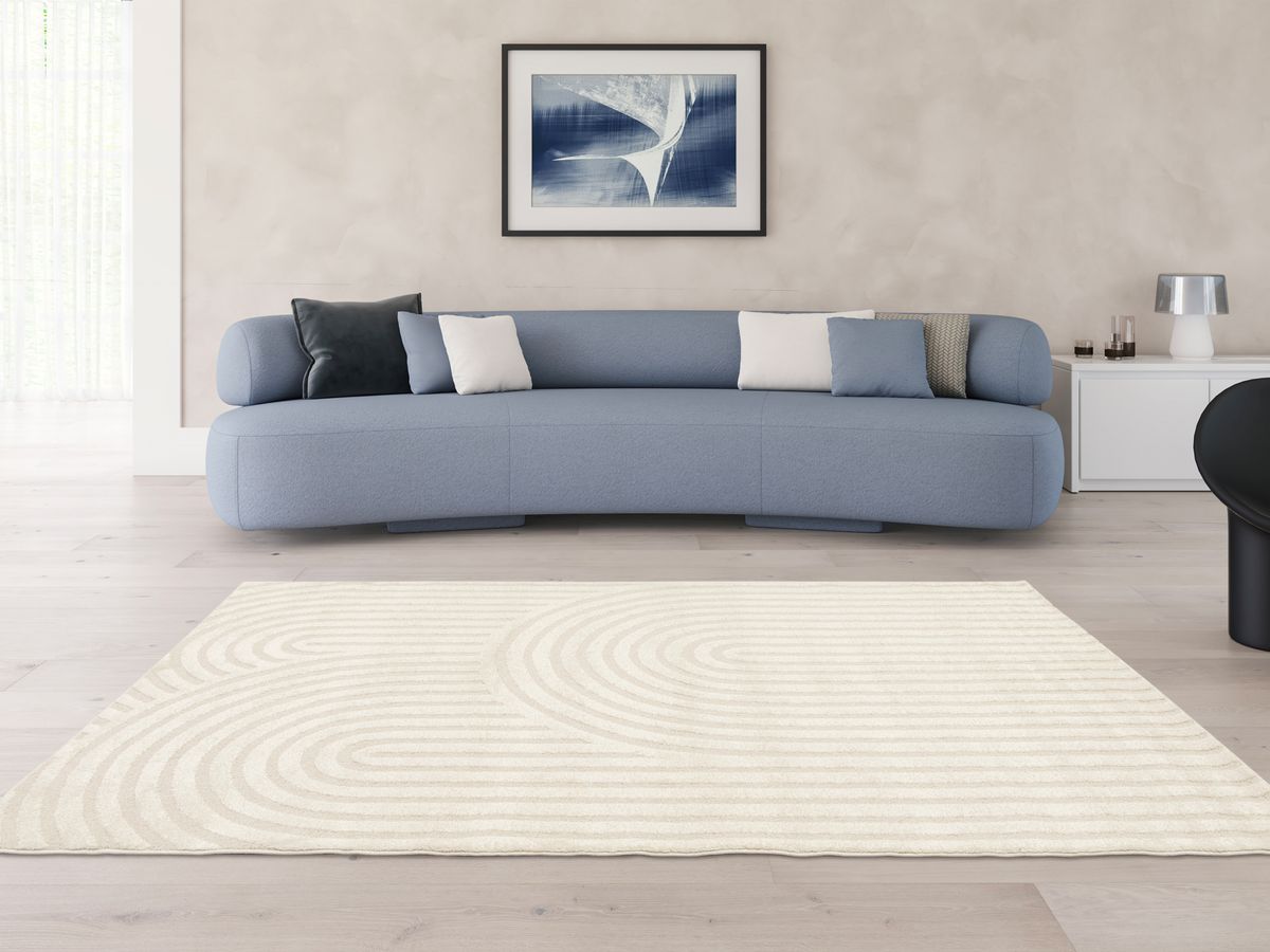 Kortharig tapijt JADA abstracte motieven - Beige