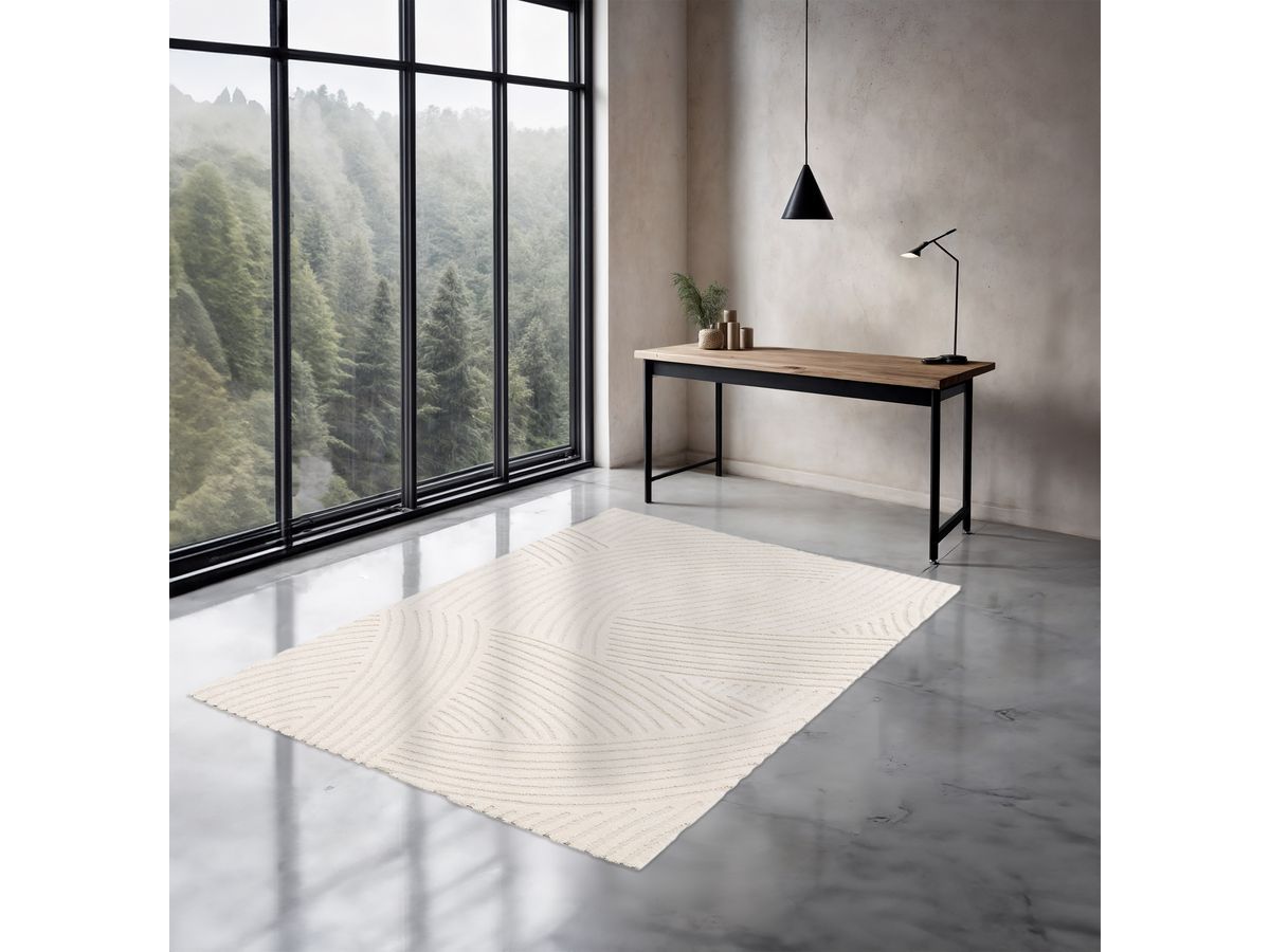 Kortharig tapijt STAN abstract patroon - Beige