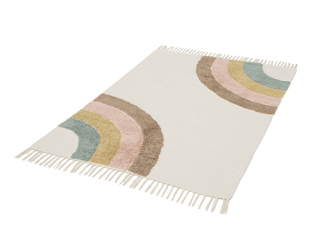 Kortharig tapijt WHEELER abstract patroon - Wit