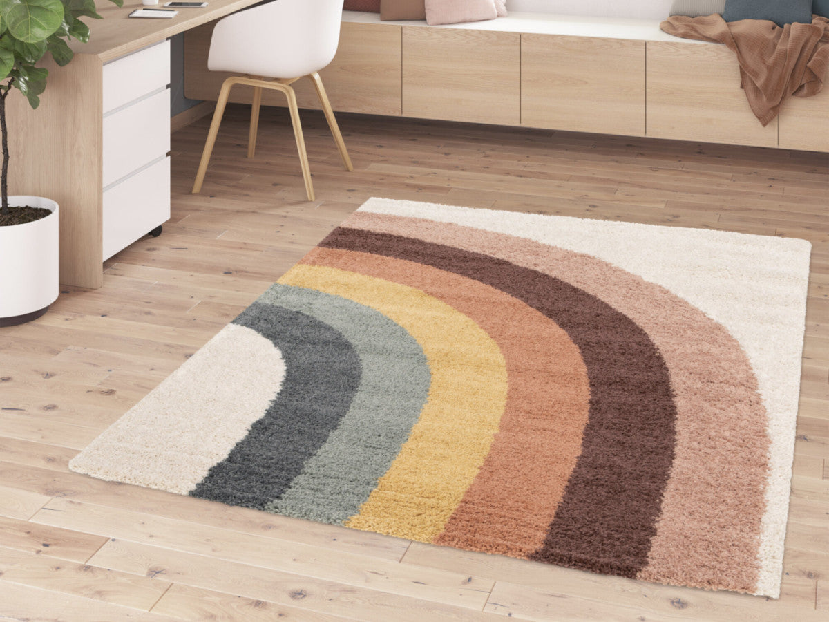 CLAIRE halfhoogpolig tapijt met abstract patroon - Veelkleurig