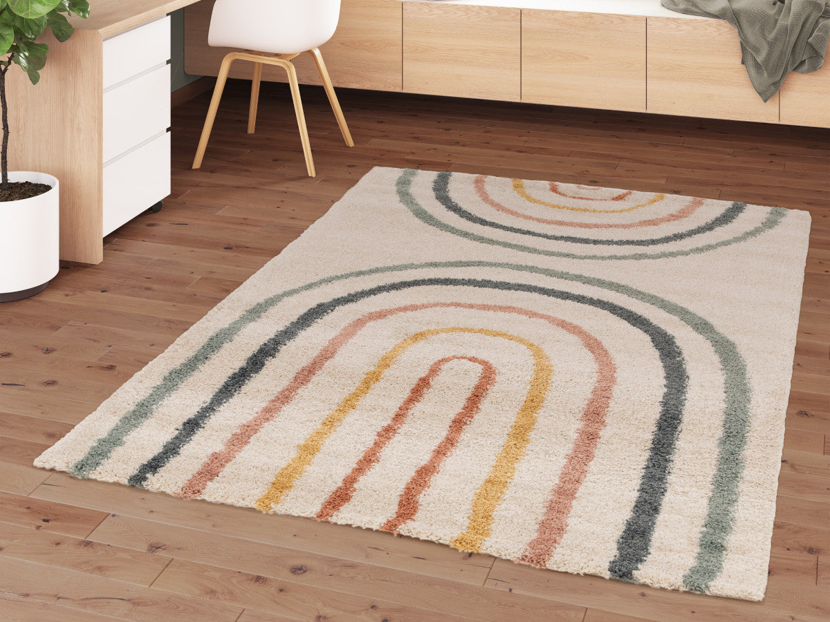 LILIA halfhoogpolig tapijt met abstract patroon - Veelkleurig
