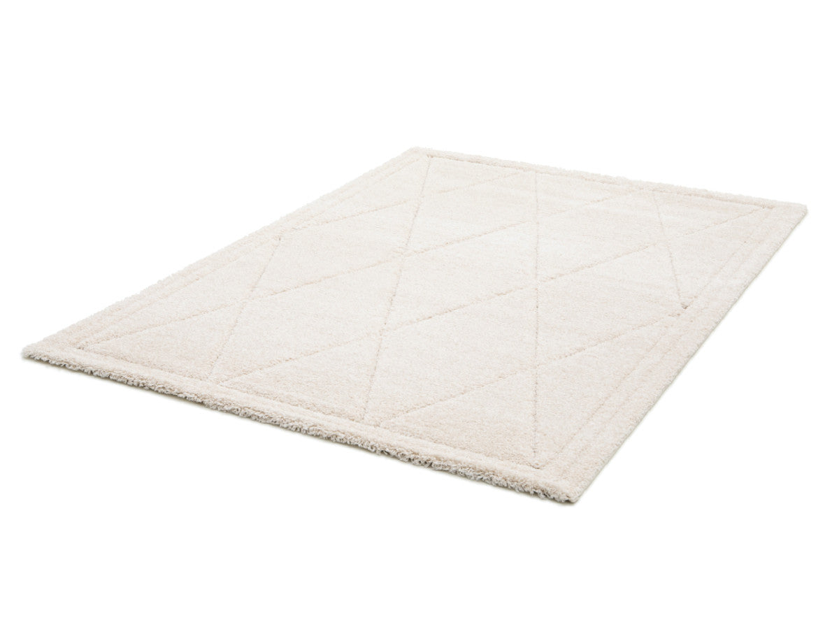 Tapis poils ras AMEL motif graphique - Beige