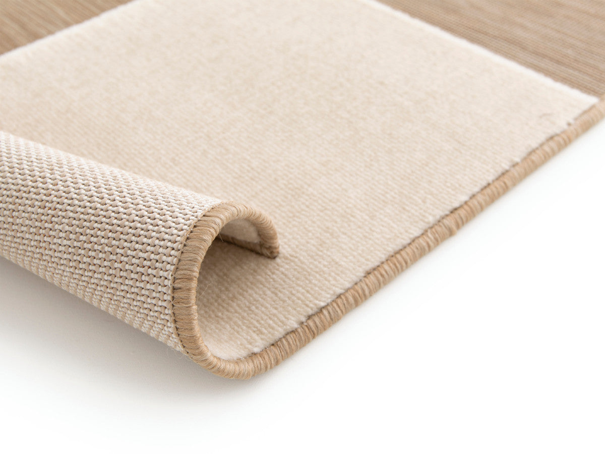 Tapis poils ras CLAUDE motif graphique - Beige