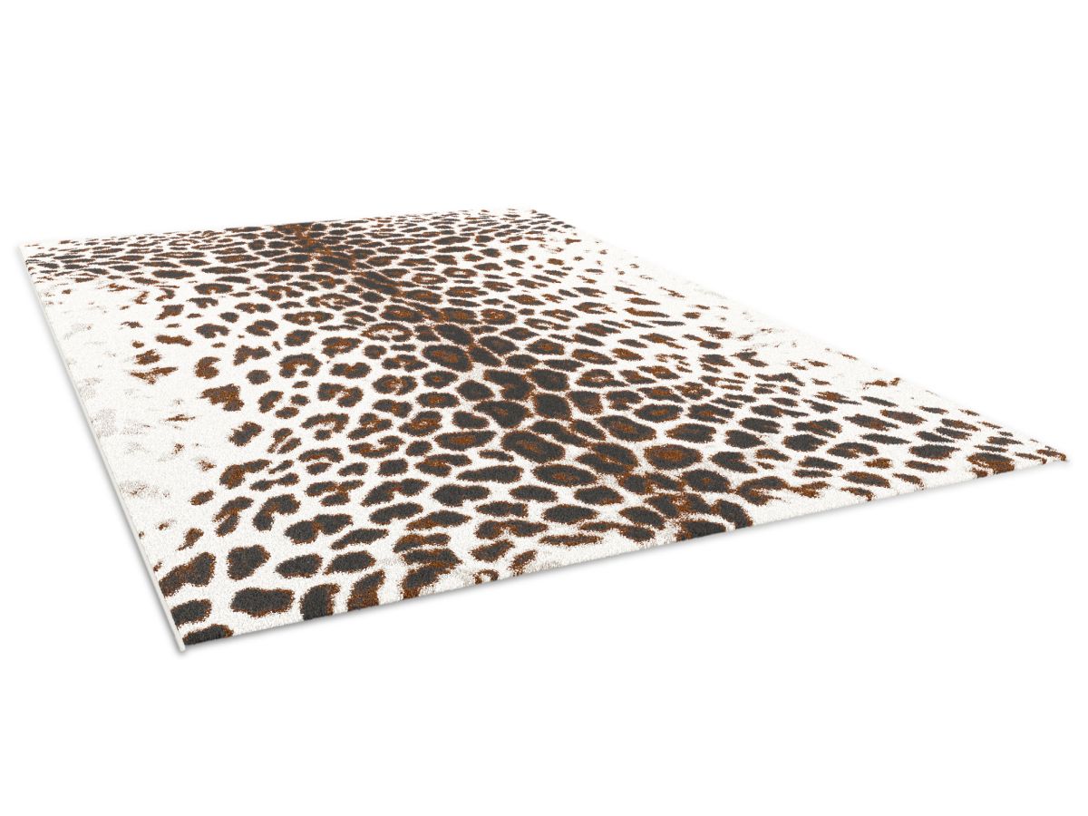 Kortharig tapijt MERYL luipaardmotief - Bruin luipaardprint