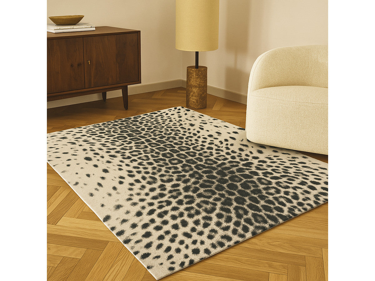 Kortharig tapijt MERYL luipaardmotief - Bruin luipaardprint