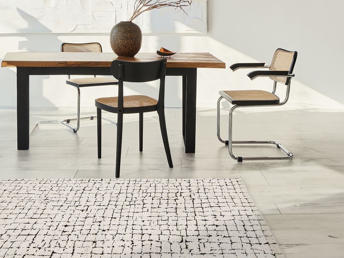 Kortharig tapijt NEBULIA abstract patroon - Beige