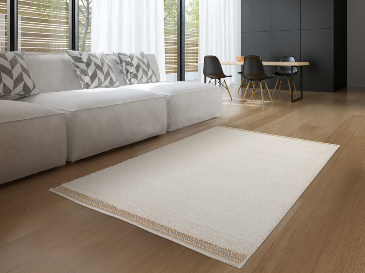 Kortharig tapijt NUBIO grafisch motief - Beige