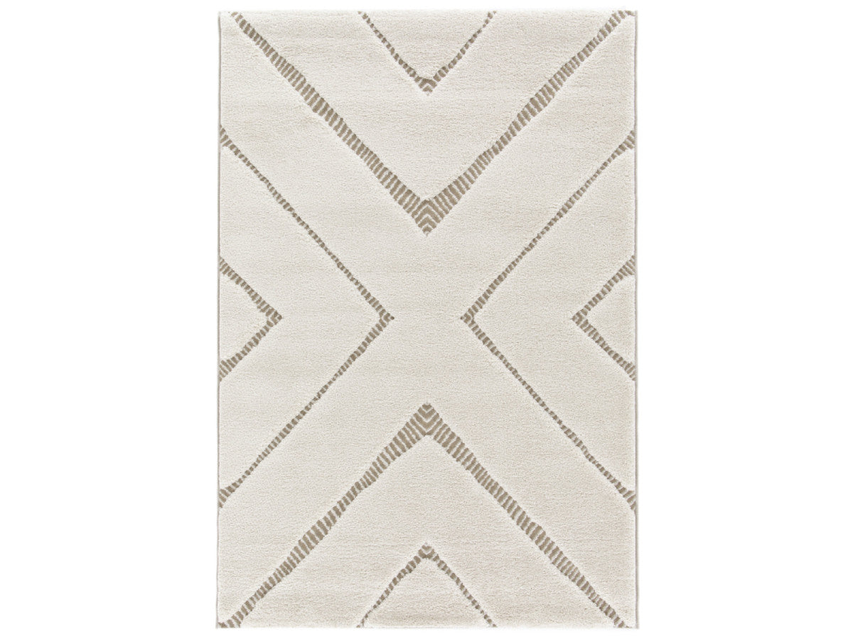 Kortharig tapijt RACHIDA grafisch motief - Beige