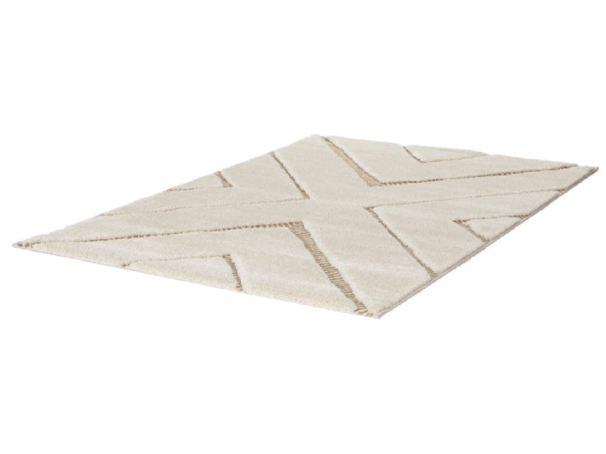 Kortharig tapijt RACHIDA grafisch motief - Beige