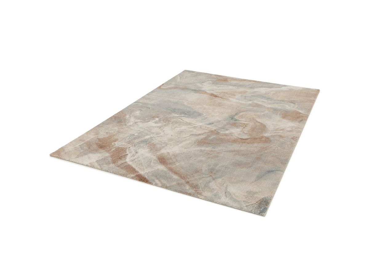 Kortharig tapijt RIVIERE abstract patroon - Blauw