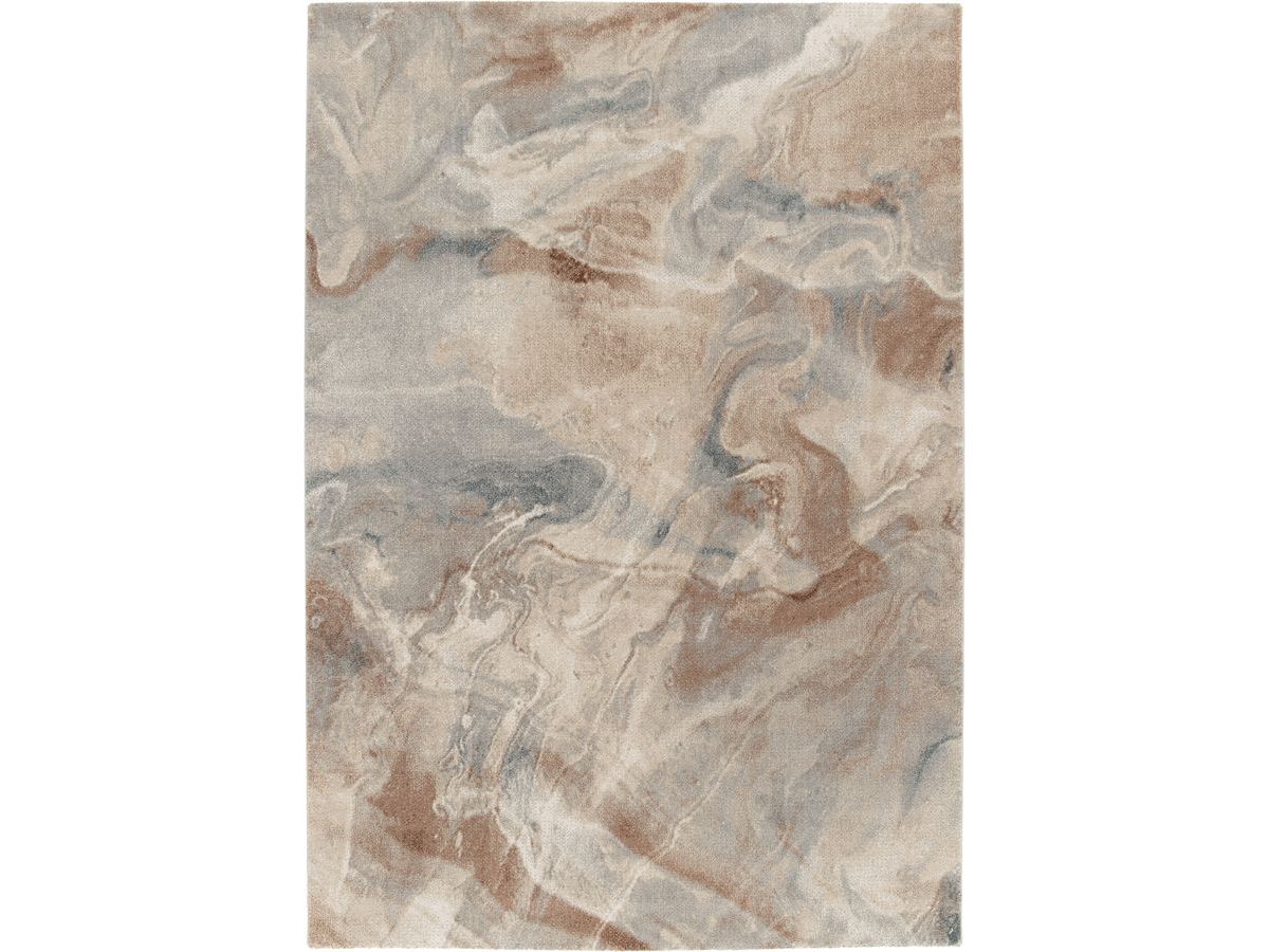 Kortharig tapijt RIVIERE abstract patroon - Blauw