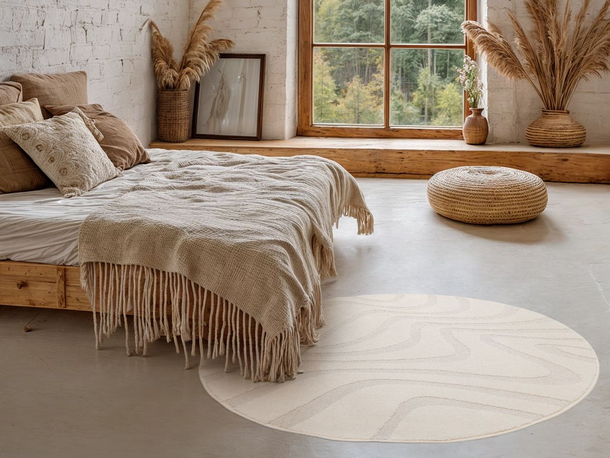 Kortharig tapijt SOFTERA abstract patroon - Beige