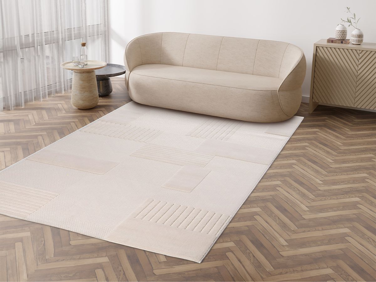 Kortharig tapijt SORELLE met geometrisch motief - Beige