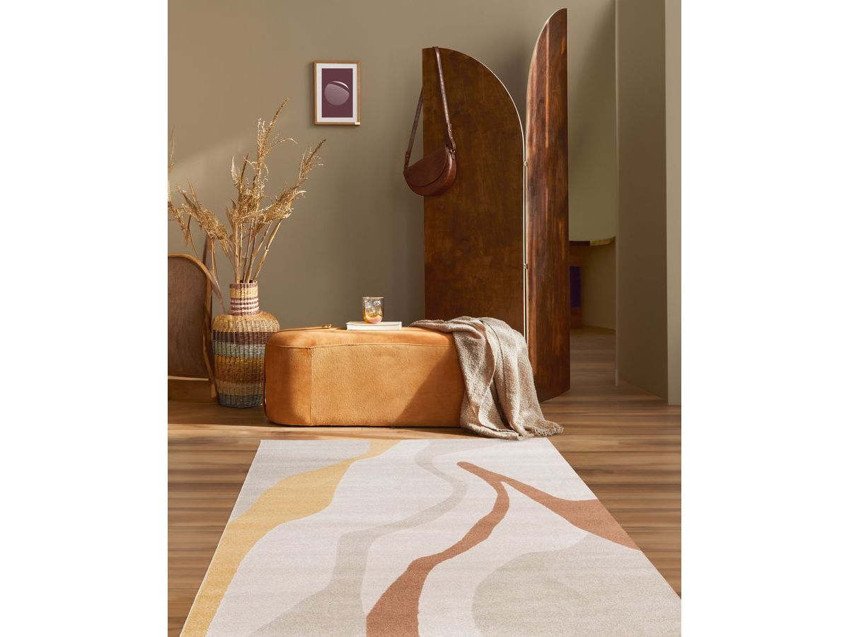 Kortharig tapijt ULYS abstract patroon - Beige