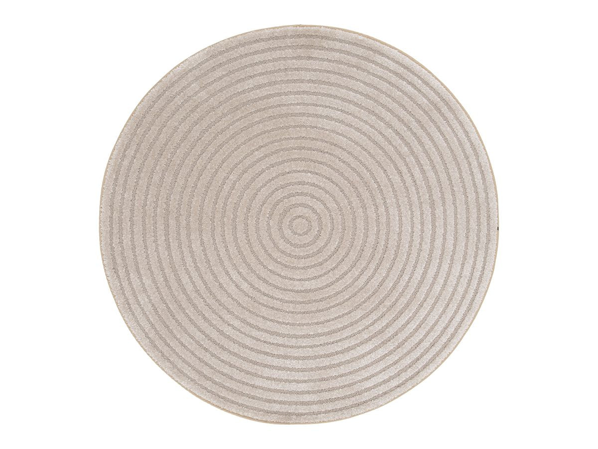 Rond tapijt met korte pool ONDELIA geometrisch patroon - Beige
