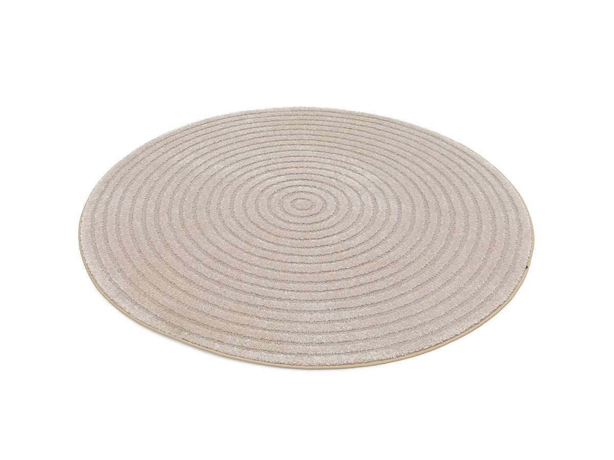 Rond tapijt met korte pool ONDELIA geometrisch patroon - Beige