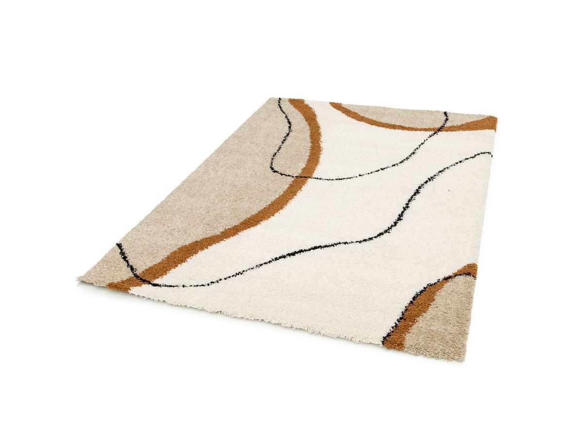 Shaggy tapijt LALOU abstract motief - Beige
