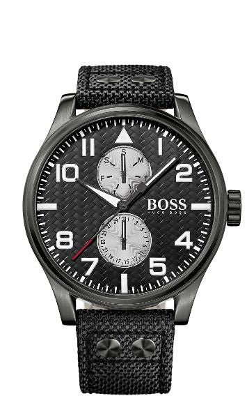 Boss - Aeroliner Maxx - Homme - Multifonction - Kevlar Noir - Cadran Noir - Diam 50mm