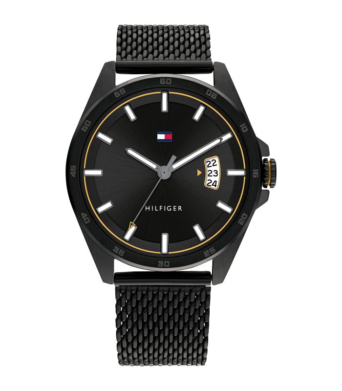 Tommy Hilfiger - Sport - Heren - Zwart Pvd Armband - Zwart Pvd Kast - Zwarte Wijzerplaat