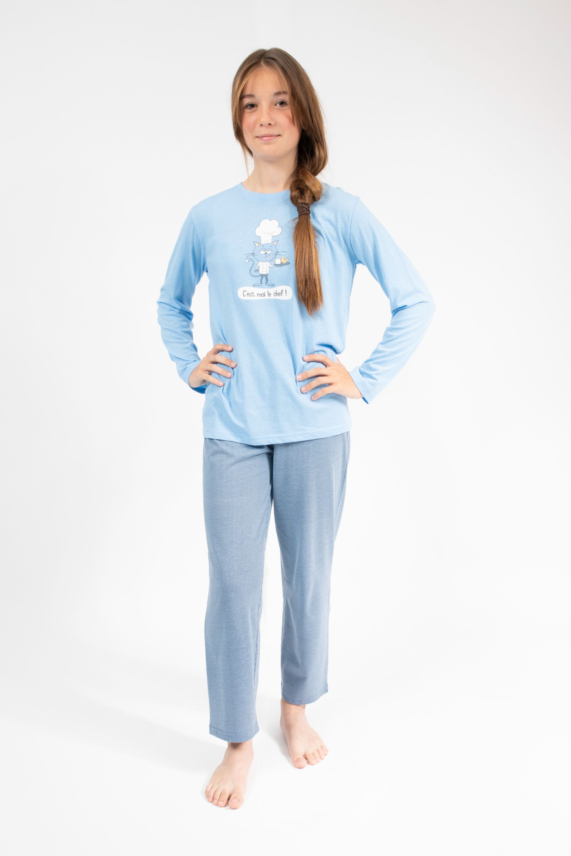 Lange Pyjama Kid Hemelsblauw