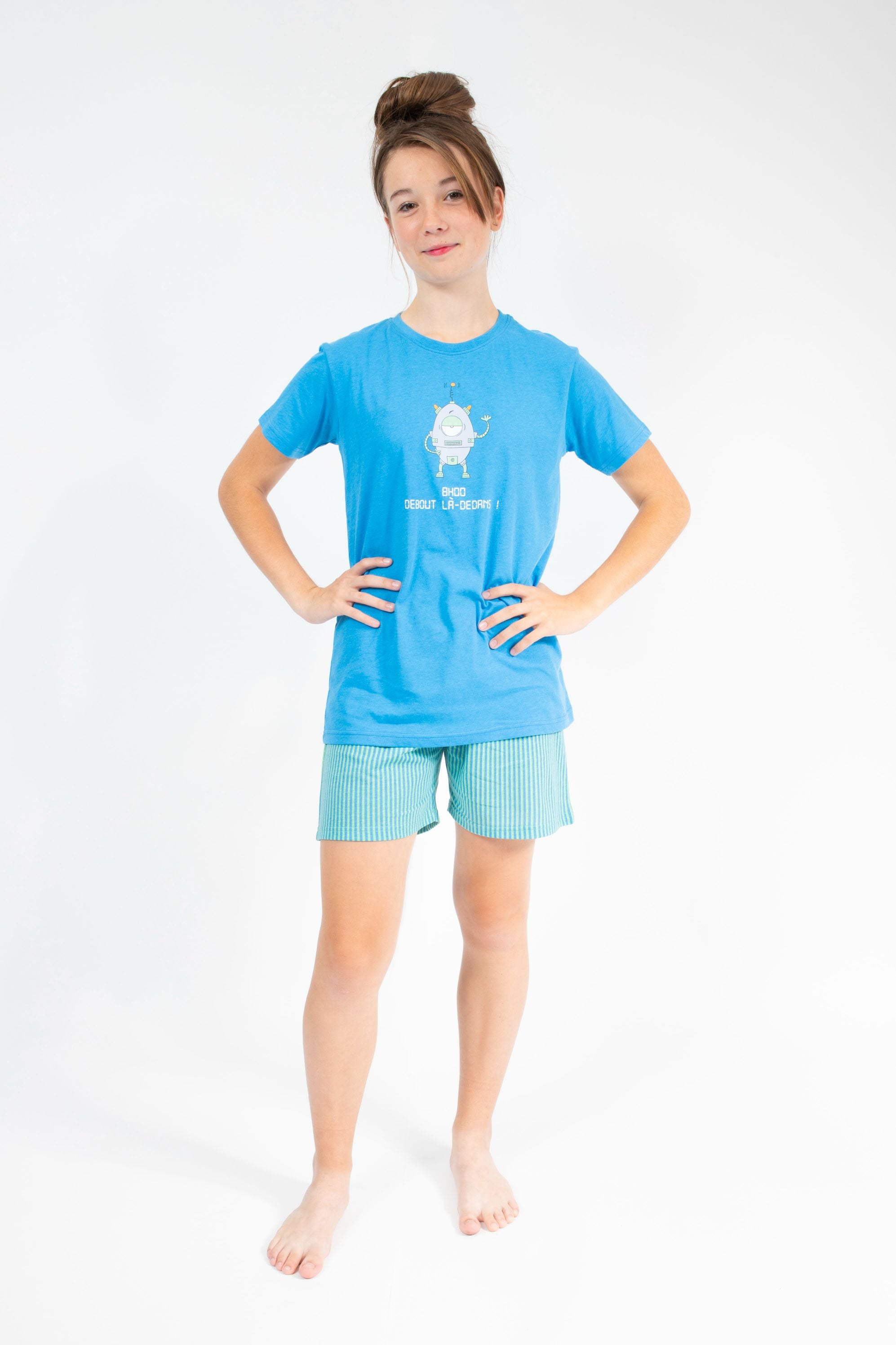Pyjamashort Kid Azuur Blauw
