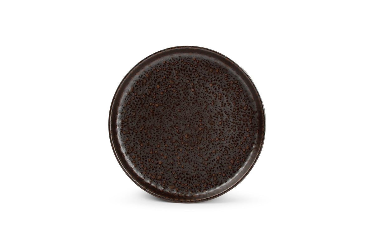 S&amp;P - Assiette plate 22xH3cm chocolate Tabo - 1 SET - 4 pièces