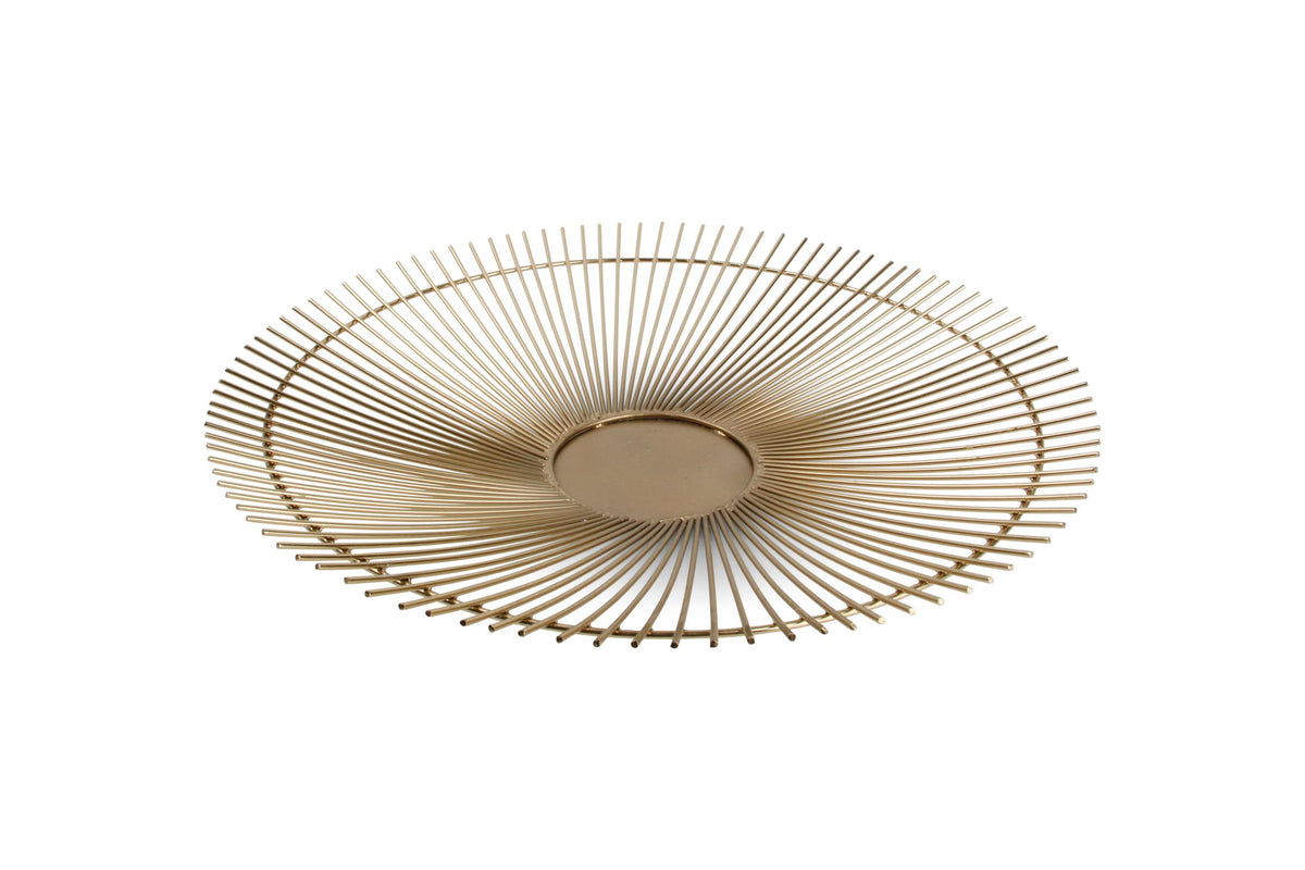 S&amp;P - Panier métallique 40xH5cm or Twisted Iris