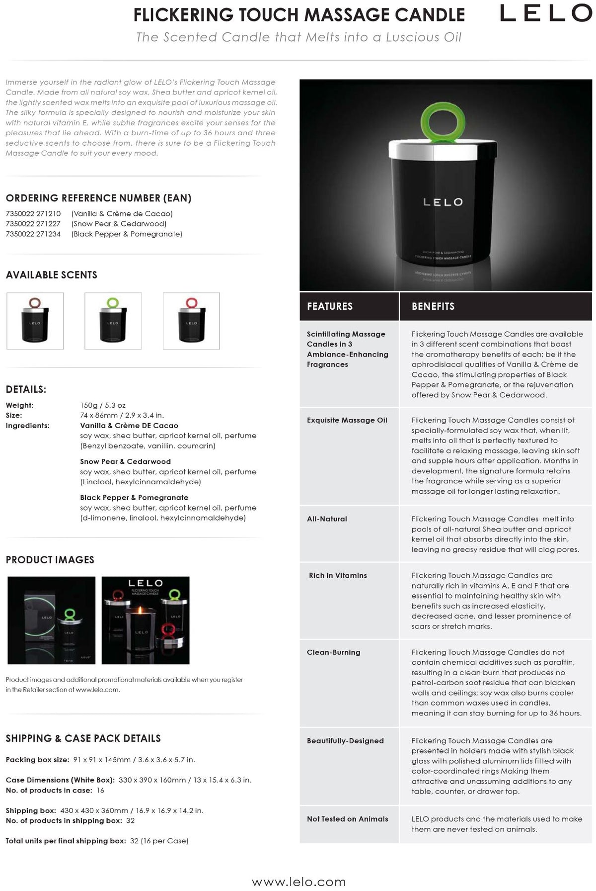 Massage Candle Vanilla & Creme de Cacao